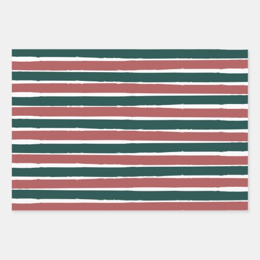 ホリデイグリーンリーダークグリーンとレッドクリスマス ラッピングペーパーシート (正面2)