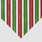 ホリデイグリーンレッド&ゴールドフォイルクリスマスストライプ飾り 薄葉紙 (詳細)