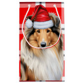 ホリデイコリーとフェスティバルホリデープレイドクリスマス スモールペーパーバッグ (裏面)