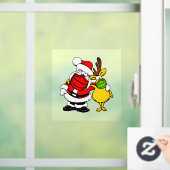 ホリデイサンタクローストナカイ顔マスクパルスビニール ウィンドウサイン (ホーム)
