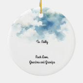 ホリデイシックスタイルブルネットパーソナライズされたファッション セラミックオーナメント (裏面)