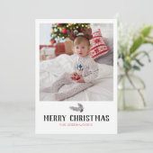 ホリデイシンプルエバーグリーンブランチファミリーフォトカード シーズンカード (スタンド正面)