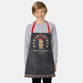 ホリデイジンジャーブレッドマンキッドベーキングクルーChalkboard エプロン (着用した状態)