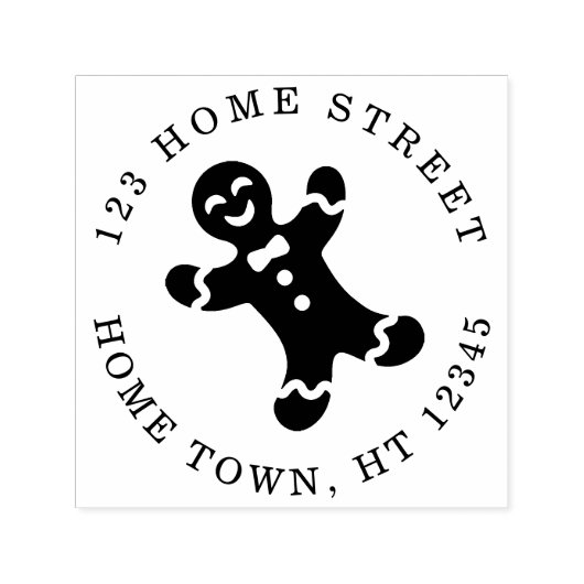 ホリデイジンジャーブレッドマンサーキュラー差出人住所 セルフインキングスタンプ (デザイン)