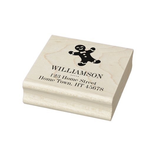 ホリデイジンジャーブレッドマンスクエア差出人住所 ラバースタンプ (スタンプ)