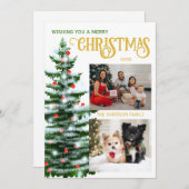 ホリデイズクリスマスツリー2家族フォトコラージュ シーズンカード (正面/裏面)