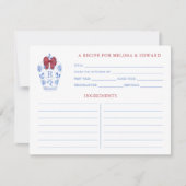 ホリデイズレッドボウジンジャージャーブモオグラムレシピカード 招待状 (正面)