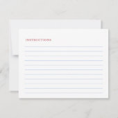 ホリデイズレッドボウジンジャージャーブモオグラムレシピカード 招待状 (裏面)