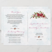 ホリデイズレッドポインセティアスノーフレーク結婚式 プログラム (正面/裏面)