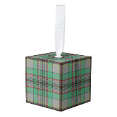 ホリデイタイムクランクレイグタータンチェックプレイド キューブオーナメント (正面アングル)
