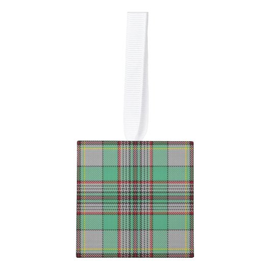 ホリデイタイムクランクレイグタータンチェックプレイド キューブオーナメント (正面)