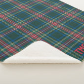 ホリデイタータンチェックプレイドイニシャル名門私立校風のクリスマスファイル シェルパブランケット (3/4)