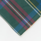 ホリデイタータンチェックプレイドイニシャル名門私立校風のクリスマス フリースブランケット (角)