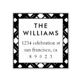 ホリデイタータンチェックプレイドファミリー差出人住所 ラバースタンプ (インプリント)