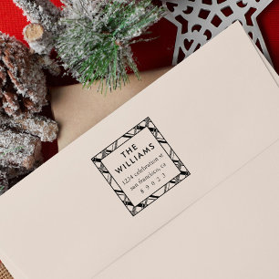 ホリデイタータンチェックプレイドファミリー差出人住所 ラバースタンプ