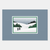 ホリデイダスティブループレイドアンドウィンタースノーウッドランド ラッピングペーパーシート (正面3)