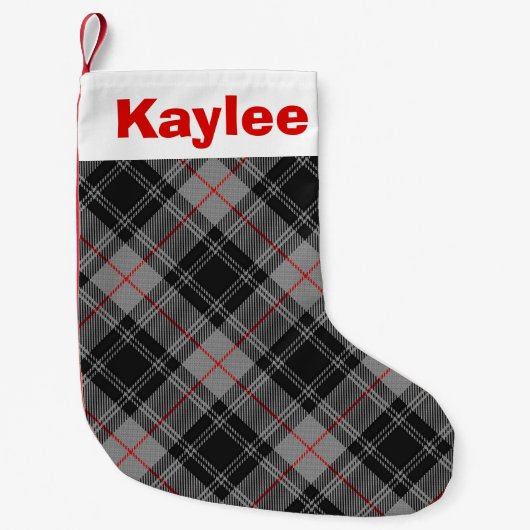 ホリデイチャームクランモファットタータンチェック スモールクリスマスストッキング (正面)