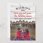 ホリデイチャームクリスマスファミリーホリデーカード セーブザデート (正面)