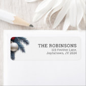 ホリデイテーマウィンターグリーンフェスティバルパインボー ラベル (インサイチュ)