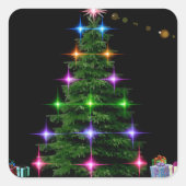 ホリデイトレンディーメリークリスマスツリー スクエアシール (正面)