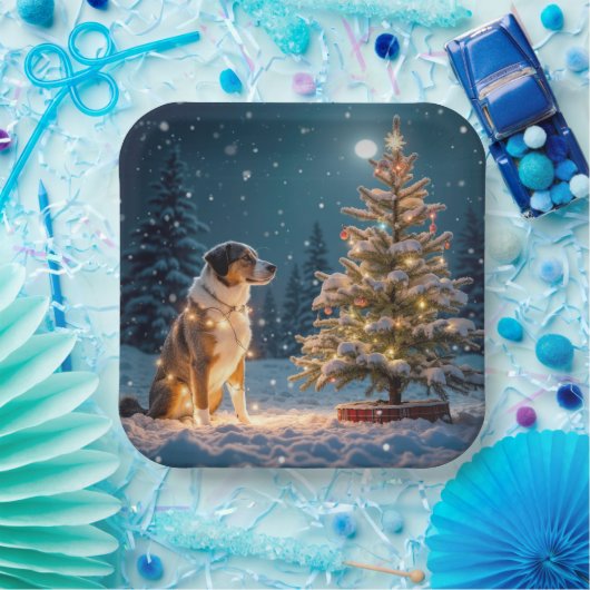 ホリデイハウンド昆布の軽い文字列 ペーパープレート (パーティー)