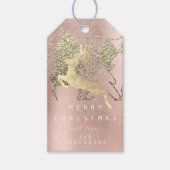 ホリデイバラ金ゴールドクリスマスメタルトインデアツリー ギフトタグ (正面)