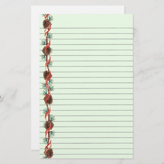 ホリデイパインコーン文房具 便箋 (正面/裏面)