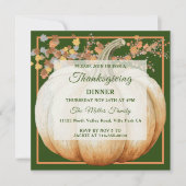 ホリデイパンプキンサンクスギビングディナー招待状 招待状 (正面)