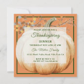 ホリデイパンプキンサンクスギビングディナー招待状 招待状 (正面)