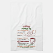 ホリデイパンプキンパイレシピクリスマス キッチンタオル (縦)