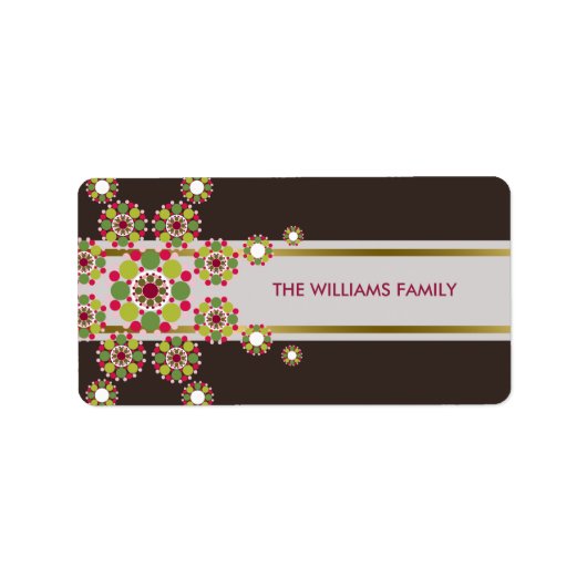 ホリデイフェスティバルオーナメントスタークリスマスステッカー ラベル (正面)