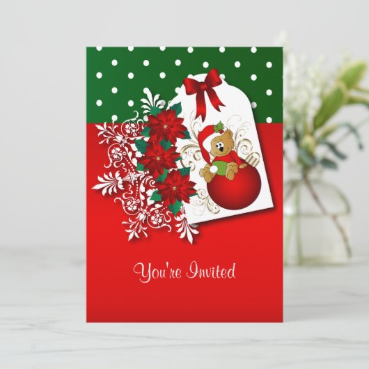 ホリデイフェスティバルクリスマスベア 招待状 (スタンド正面)