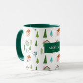 ホリデイフェスティバルシーズンホリデータウングリーンネーム マグカップ (正面左)