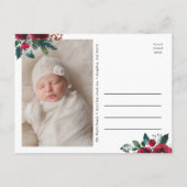 ホリデイフローラウィンターバプティスフォト招待状 案内ポストカード (裏面)