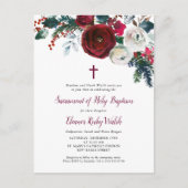 ホリデイフローラウィンターバプティスフォト招待状 案内ポストカード (正面)