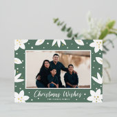 ホリデイフローラクリスマスフォイルホリデーカード 箔シーズンカード (立ち正面)