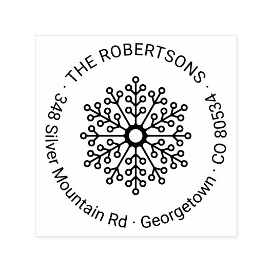 ホリデイフローラスノーフレークラウンド差出人住所 セルフインキングスタンプ (デザイン)