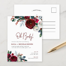 ホリデイフローラベビーシャワーバイメール招待状 シーズンポストカード