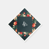 ホリデイフローラ&ベリーデラルビアフレーム スタンダードカクテルナプキン (角)