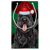 ホリデイブラックテリアロシアのープレイドクリスマス スモールペーパーバッグ (裏面)