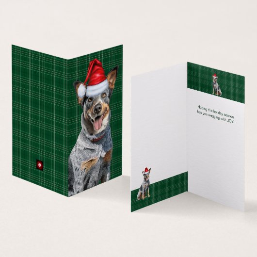 ホリデイブルーヒーラードッググリーンプレイドクリスマス (内部&外部)