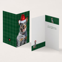 ホリデイブルーヒーラードッググリーンプレイドクリスマス