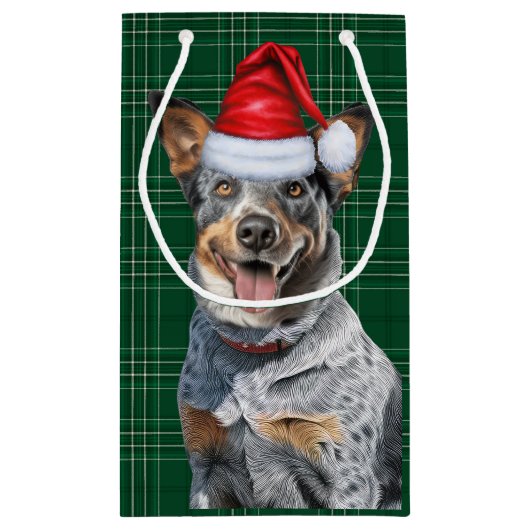 ホリデイブルーヘレフェスティバルホリデープレイドクリスマス スモールペーパーバッグ (裏面)