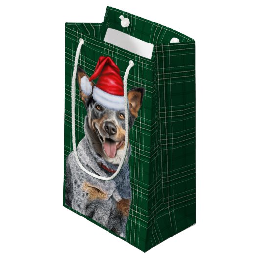 ホリデイブルーヘレフェスティバルホリデープレイドクリスマス スモールペーパーバッグ (正面アングル)