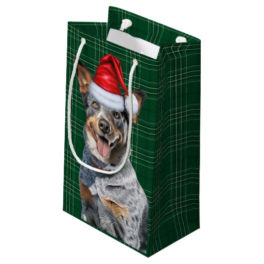 ホリデイブルーヘレフェスティバルホリデープレイドクリスマス スモールペーパーバッグ (裏面アングル)