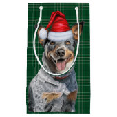 ホリデイブルーヘレフェスティバルホリデープレイドクリスマス スモールペーパーバッグ (正面)