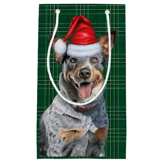 ホリデイブルーヘレフェスティバルホリデープレイドクリスマス スモールペーパーバッグ (正面)