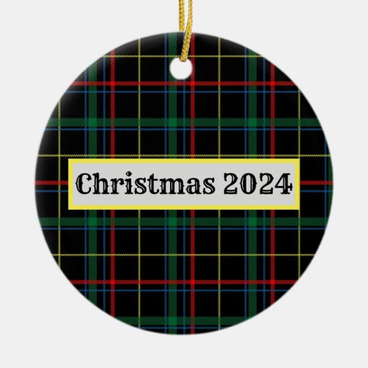 ホリデイプラッドセラパーソナライズされたミックオーナメント セラミックオーナメント (正面)