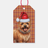 ホリデイプレイドオーストラリアテリアドライドグクリスマス ギフトタグ (正面)