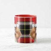 ホリデイプレイドキングチャールズスパニエル犬クリスマスドッグ マグカップ (中央)